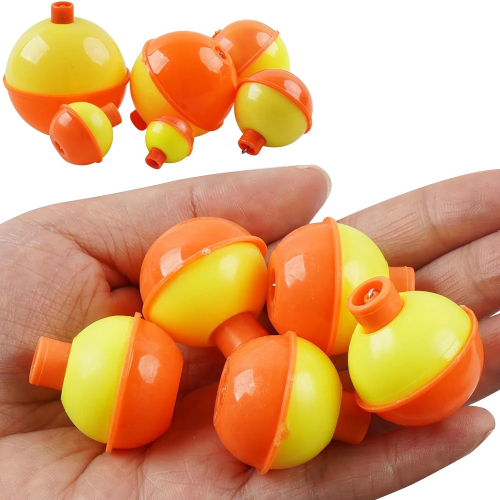 6Pcs Fishing Bobbers Set Snap-on Fishing Floats Bobbers Push Button Round Buoy Floats Tackle Accessories for Panfish Bass Trout