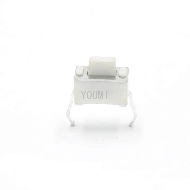 100PCS Tact Switch DC12V 50mA 3X6X5MM DIP 2Pin Connectors Push Button 3*6*5mm Tactile Switches White 3x6x5h