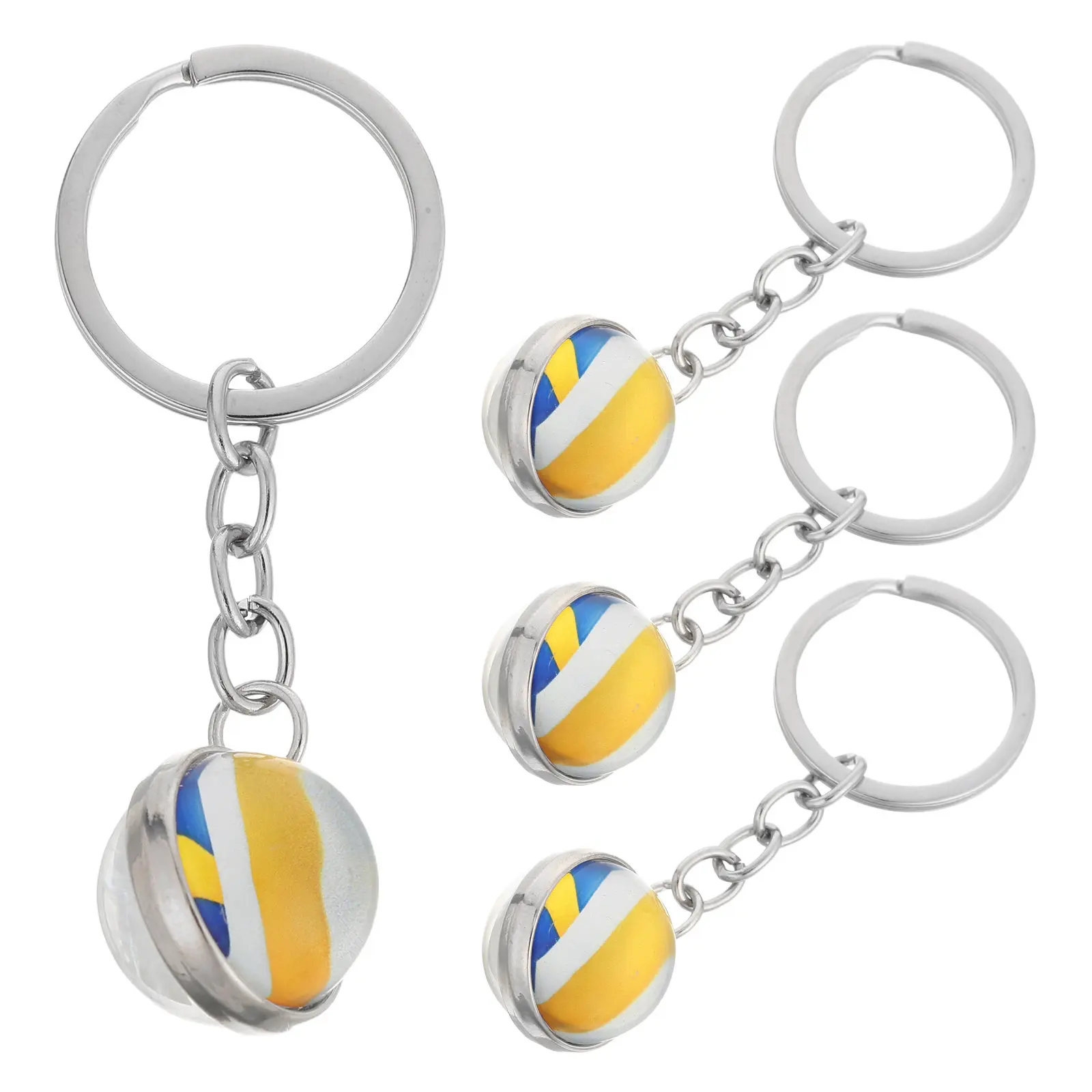 

Набор из 4 брелоков-мячей для волейбола, миниатюрные имитации спортивных мячей, стеклянные подвески для рюкзаков, сувениры для вечеринок, подарочный набор для любителей спорта