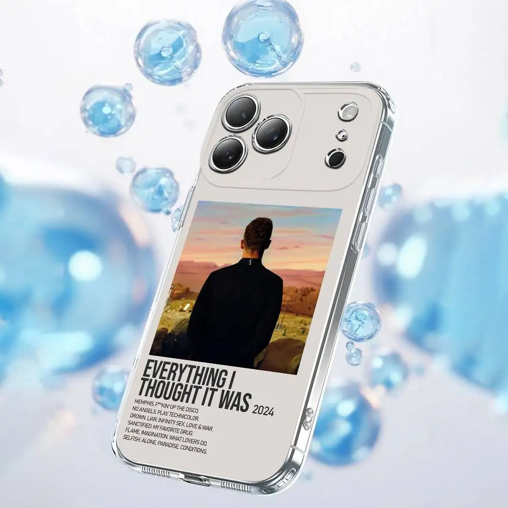 حافظة هاتف J-Justin Timberlake مبررة لهاتف iPhone 14,11,15,17,13,12,16,Plus,E,Air,Pro,Max,غطاء شفاف صغير