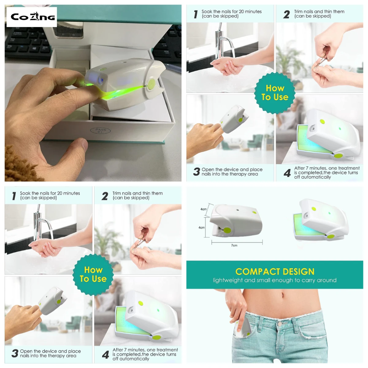 

Портативное перезаряжаемое лазерное устройство для убийцы грибка ногтей, быстрая обработка, домашнее использование