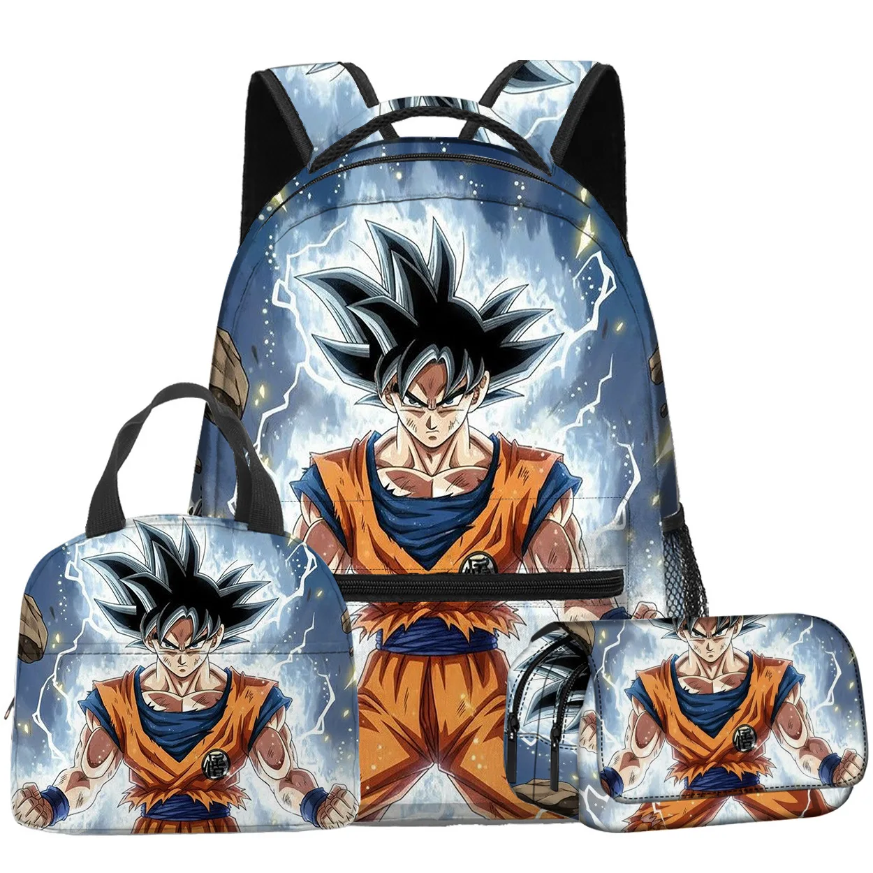 3pcs/Set Anime Dragon Ball Peripheral Cartoon Anime School Bag Lunch Bag Pencil Case Set Student Backpack Birthday Gifts