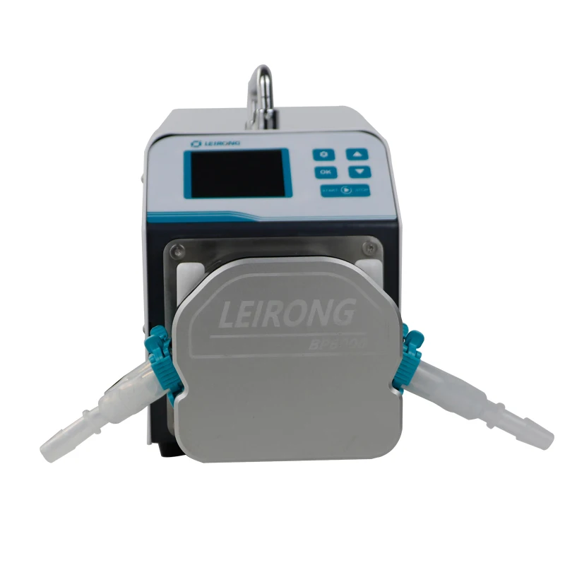 مختبر ذكي تدفق رأس المضخة التمعجية 100 مللي/دقيقة 100r/دقيقة مضخة تمعجية من الفولاذ المقاوم للصدأ لآلة تعبئة السوائل