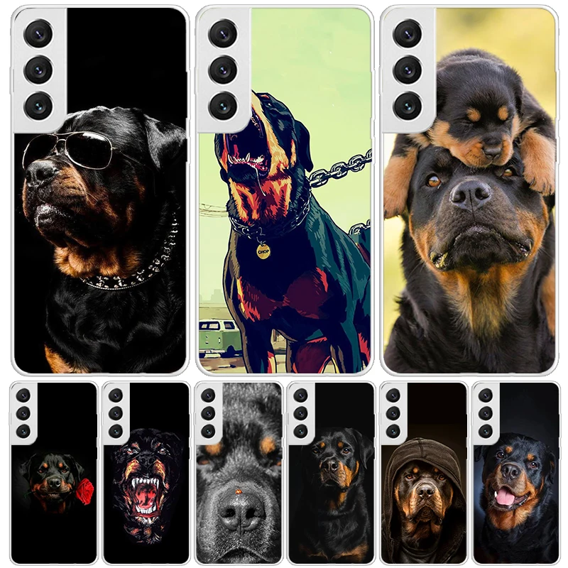 Rottweiler Dog Case Phone Cover for Samsung Galaxy S24 Ultra S23 Plus S22 + S21 S20 FE S10E S10 S9 S8 S7 Edge Trend Fundas