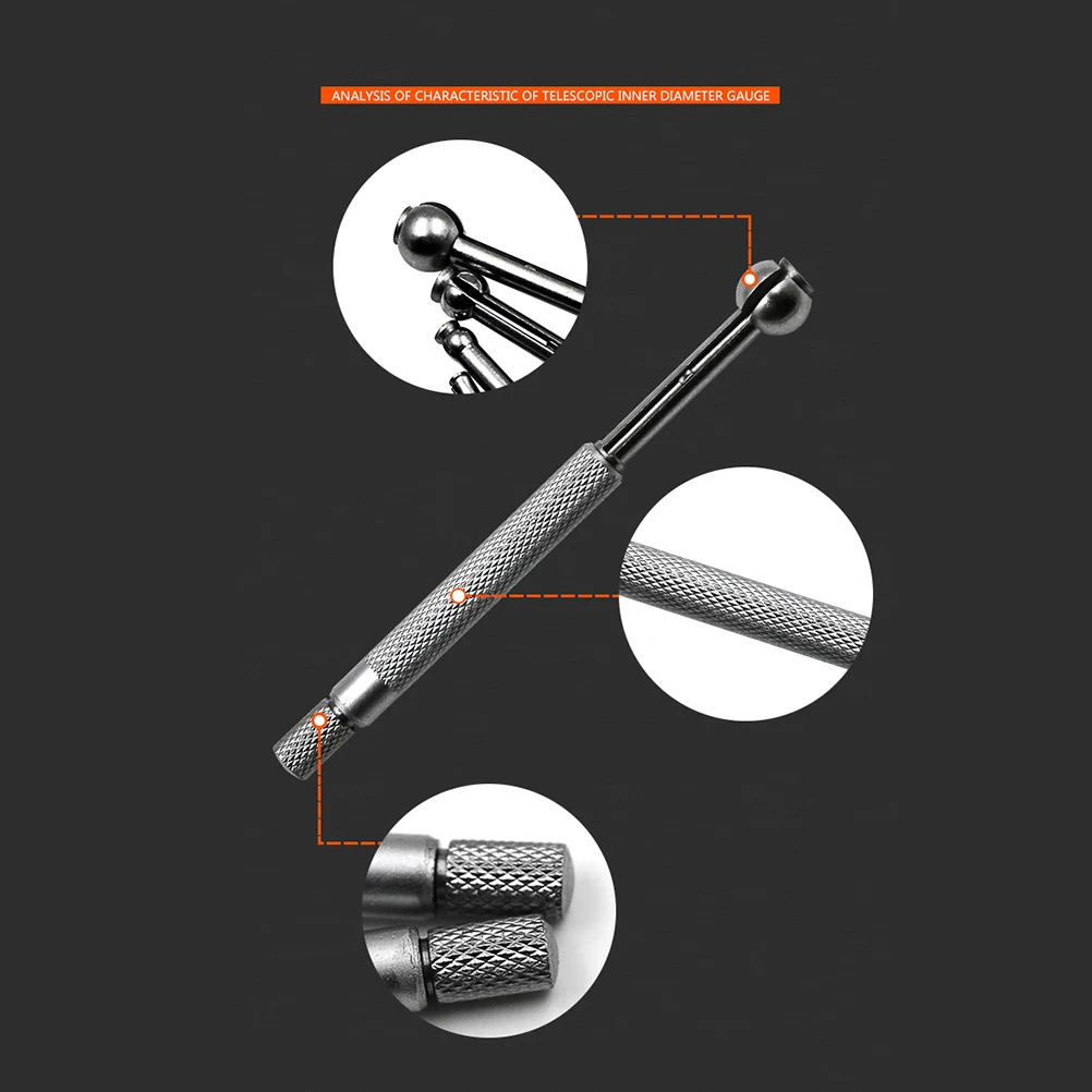 

4 pcs Telescopic Gauge Hole Gages Spherical Set Bore Tool Machinist Accessories Extra Long Fully Hardened Measuring Faces Small