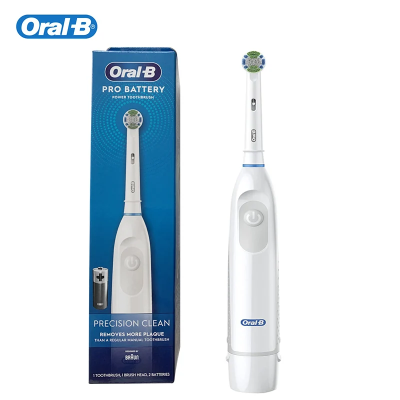 Oral B 4010แปรงสีฟันไฟฟ้า7600ครั้ง/Min หมุน Precision Clean แบตเตอรี่4 Pcs หัวแปรงถอดเปลี่ยนได้เดินทางกล่อง