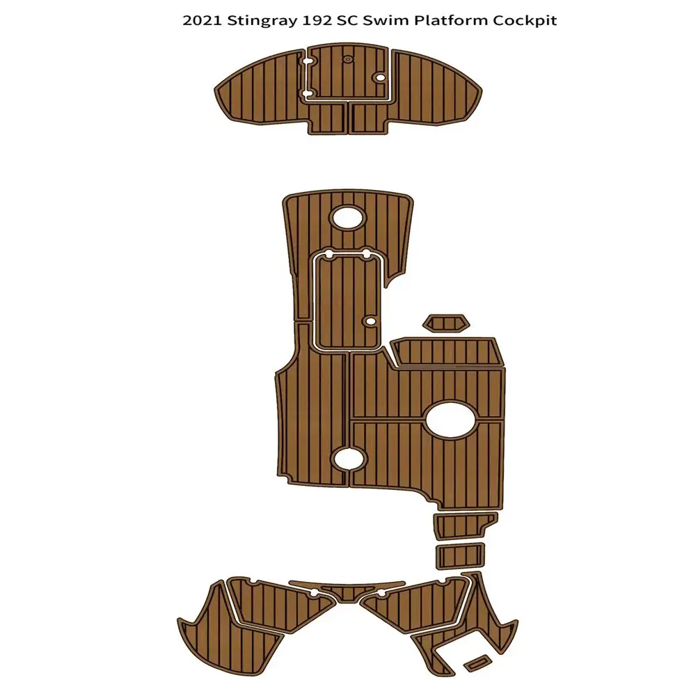 

2021 Stingray 192 SC Swim Platform Cockpit Pad Boat EVA Foam Faux Teak Floor Mat SeaDek MarineMat Style Self Adhesive h+rs9y