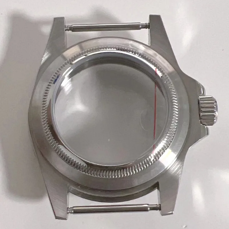 투명 블루 사파이어 스틸 케이스 포함 일방향 회전 돋보기, NH35 무브먼트 120 적합, 39.5mm