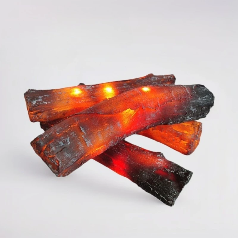 

1PC 18-39cm Transparent resin simulated charcoal strip firewood pile fireplace decoration accessories