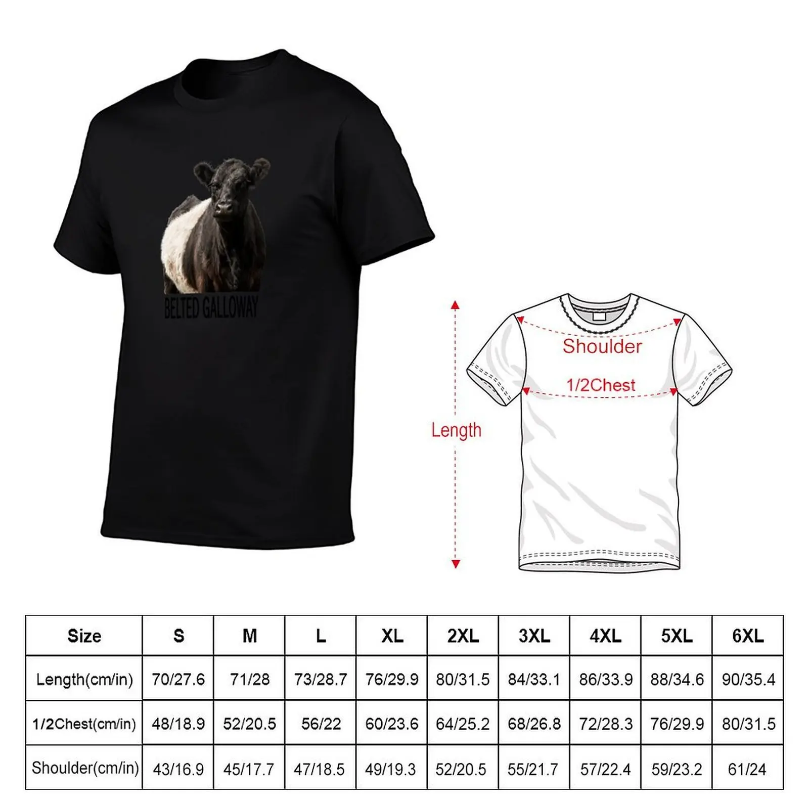 Belted Galloway Cow Portrait with Text T-Shirt, Summer Casual Cotton Tee, Oversized Streetwear Tops, Vintage Graphic Print
