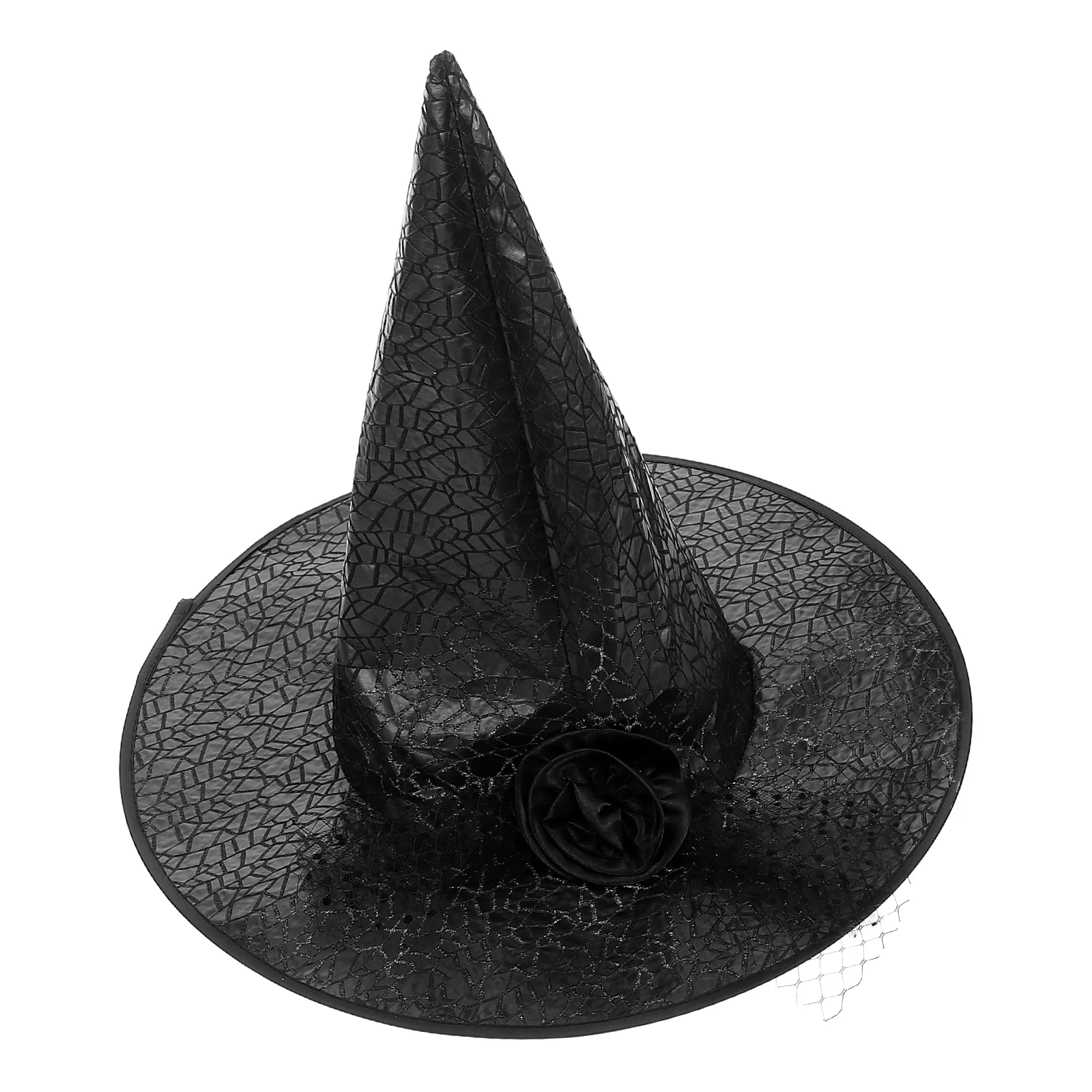 

Witch Hat Halloween with Veils Hair Accessories Mesh Cosplay Childs Cloth for Kids Party