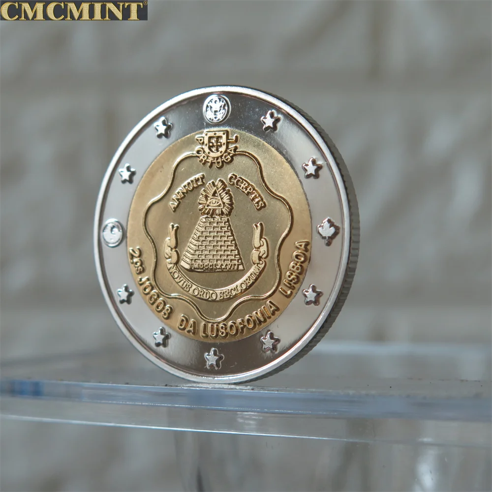 عملة تذكارية اوربية مستديرة ، ثنائية المعدن ، النظام العالمي الجديد ، $5 ، أمريكا ، أليكس جونز