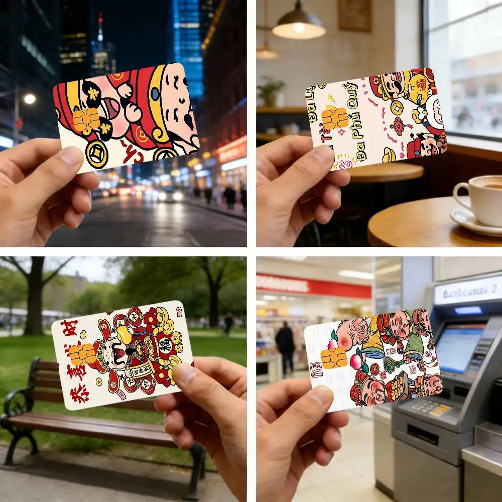 God of wealth Bank card sticker Film Skin Cover for Debit Credit Bank Cardultra-thin and fade-resistant