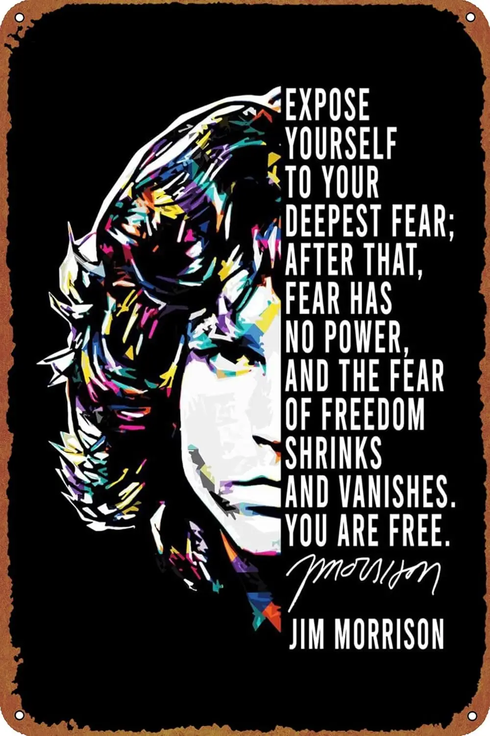 Artist2 Jim Morrison Metal Tin Sign Poster Vintage Art Wall Decor 12 x 8 inch