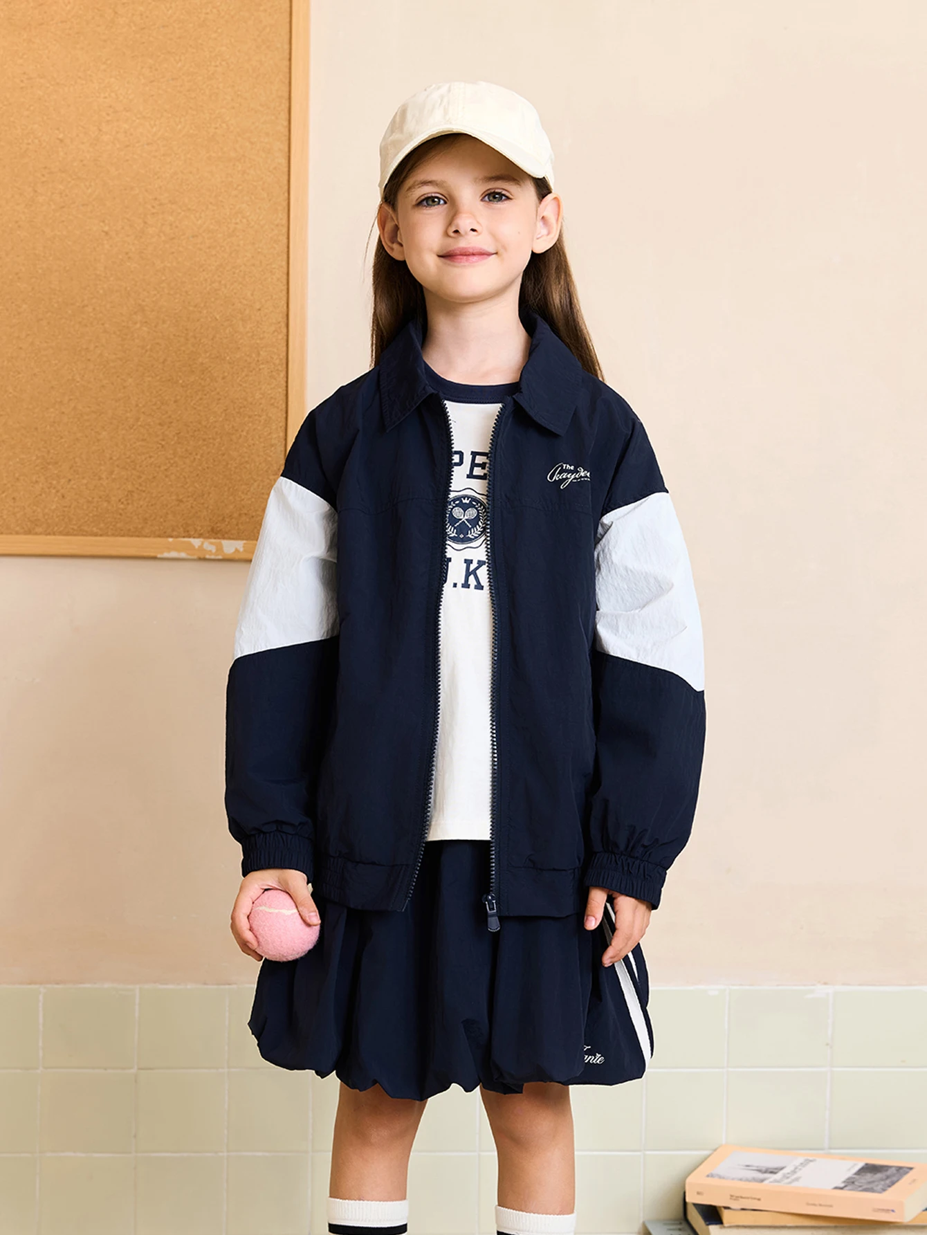 

MARC & JANIE Unisex Toddler Girls Boys American Campus Colorblock Jacket for Autumn 551558
