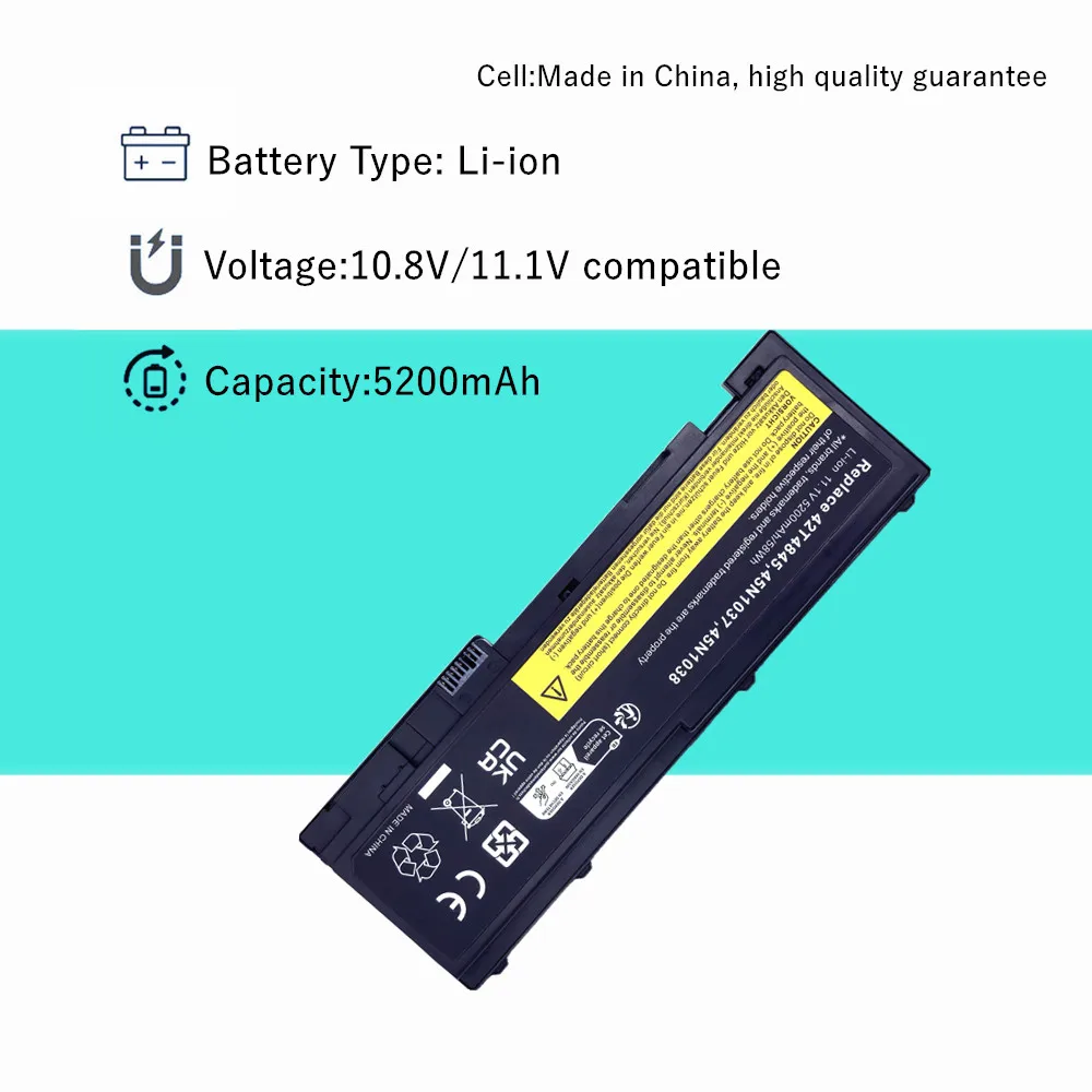 Bateria do laptopa Lenovo ThinkPad T430S T430SI T420S t420SI Series 45N1038 45N1039 45N1037 45N1036 42T4846 42T4847 0A36309