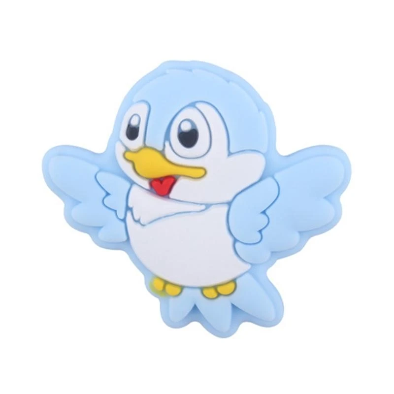 R53F Cartoon Bird Silicone Teether Beads 3pcs/set Teething Chewing Bead Molar