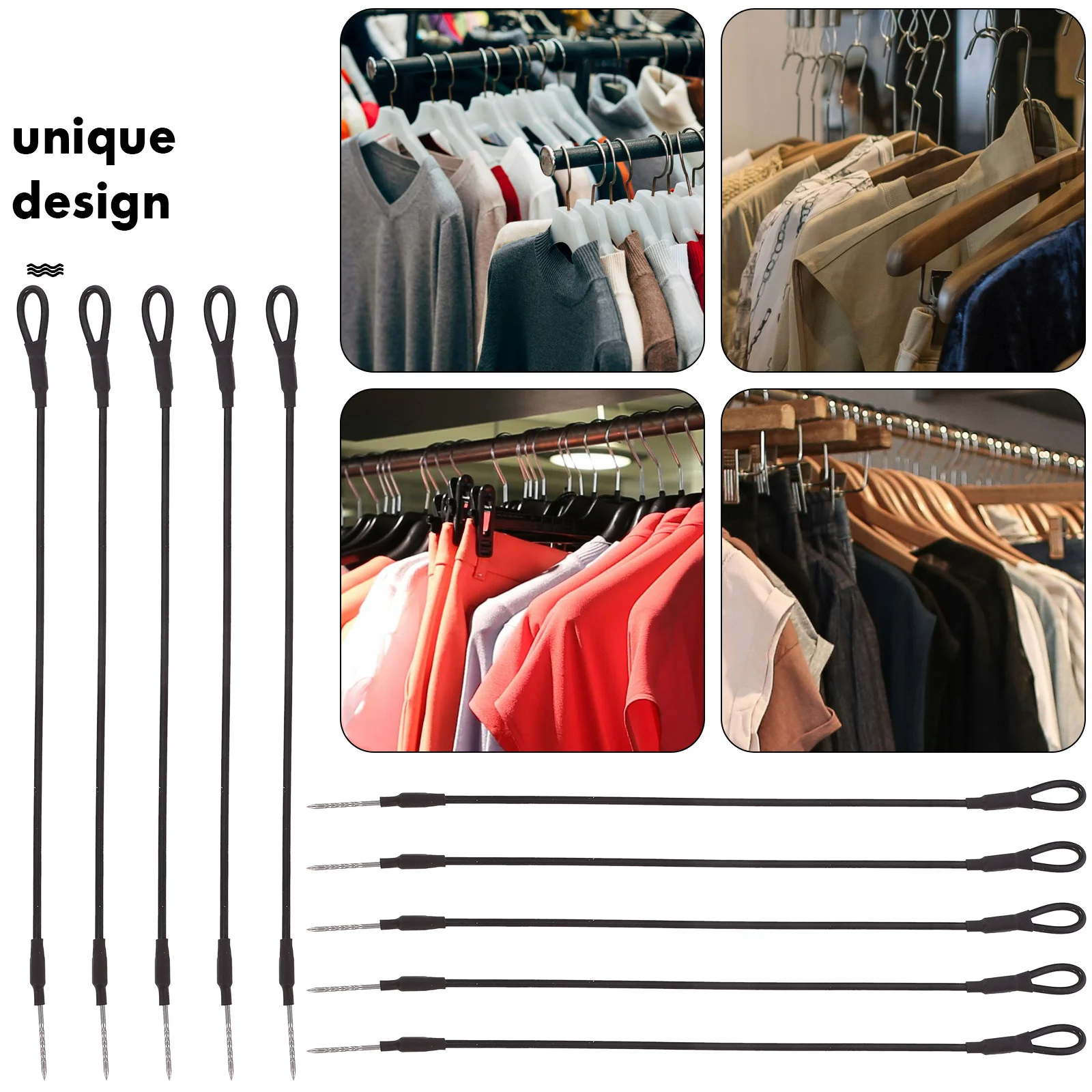 100Pcs Tag Fasteners Steel Wire Ropes for Retail Store Merchandise Protection Clothing Shoes Security Strings Tag Strings