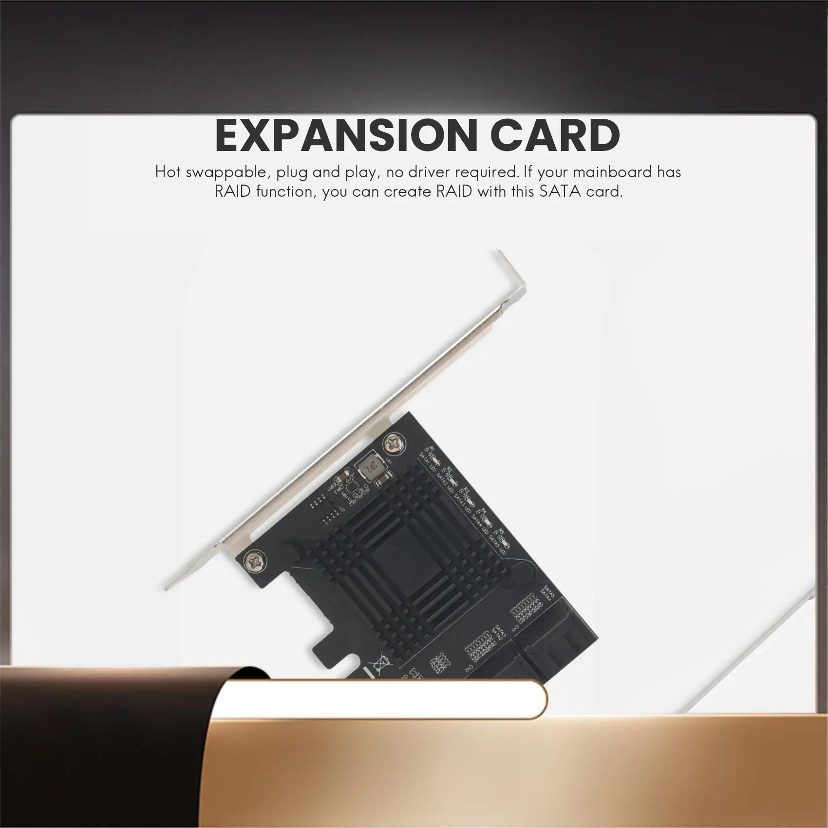 

PCIE To 5-Port SATA III 6 Gbps SATA Controller Expansion Card Computer Chassis Adapter Card JMB585 With 5 Cables-N35R