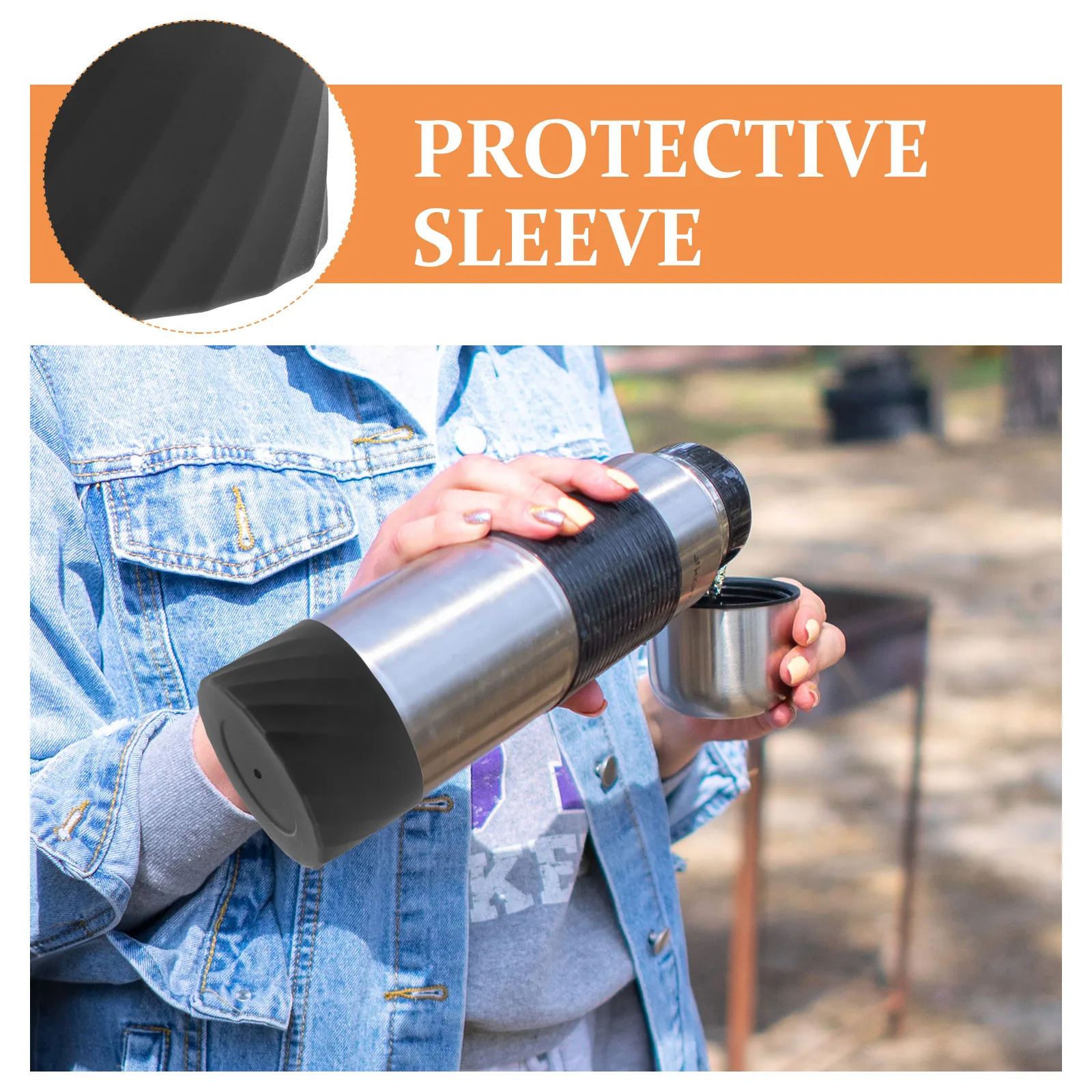 

2Pcs Durable Nonslip Silicone Water Bottle Boot Heat-Insulated Sleeve Protective Cover for Everyday Use Bottle Boot