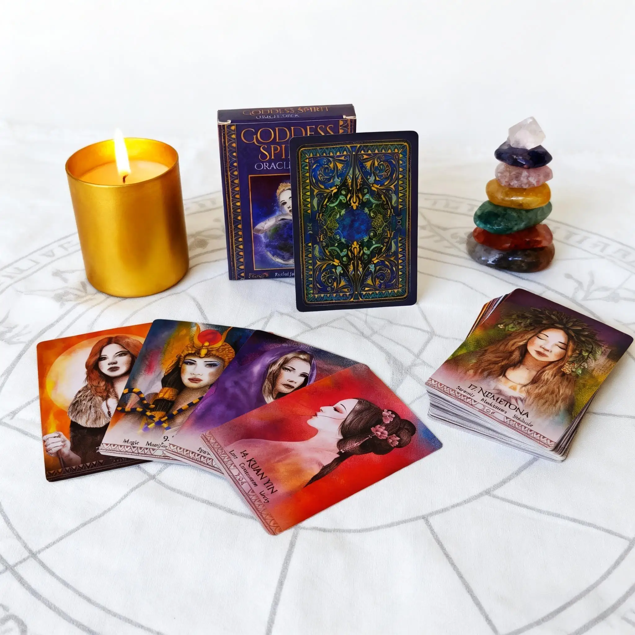 Goddess Spirit Oracle-Karten A 44-Tarot English Visions Divination Edition Deck Board Playing Games
