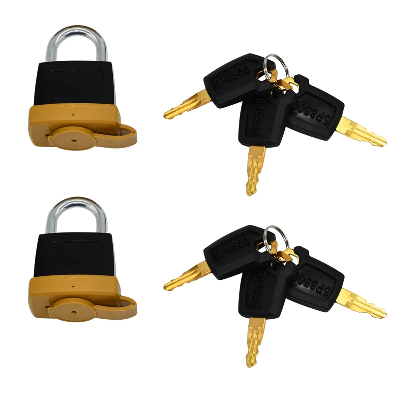 2Set Padlock with 6 Key 246-2641 2462641 Compatible with Caterpillar Asphalt Screed 10-20B 8-16B AS2251