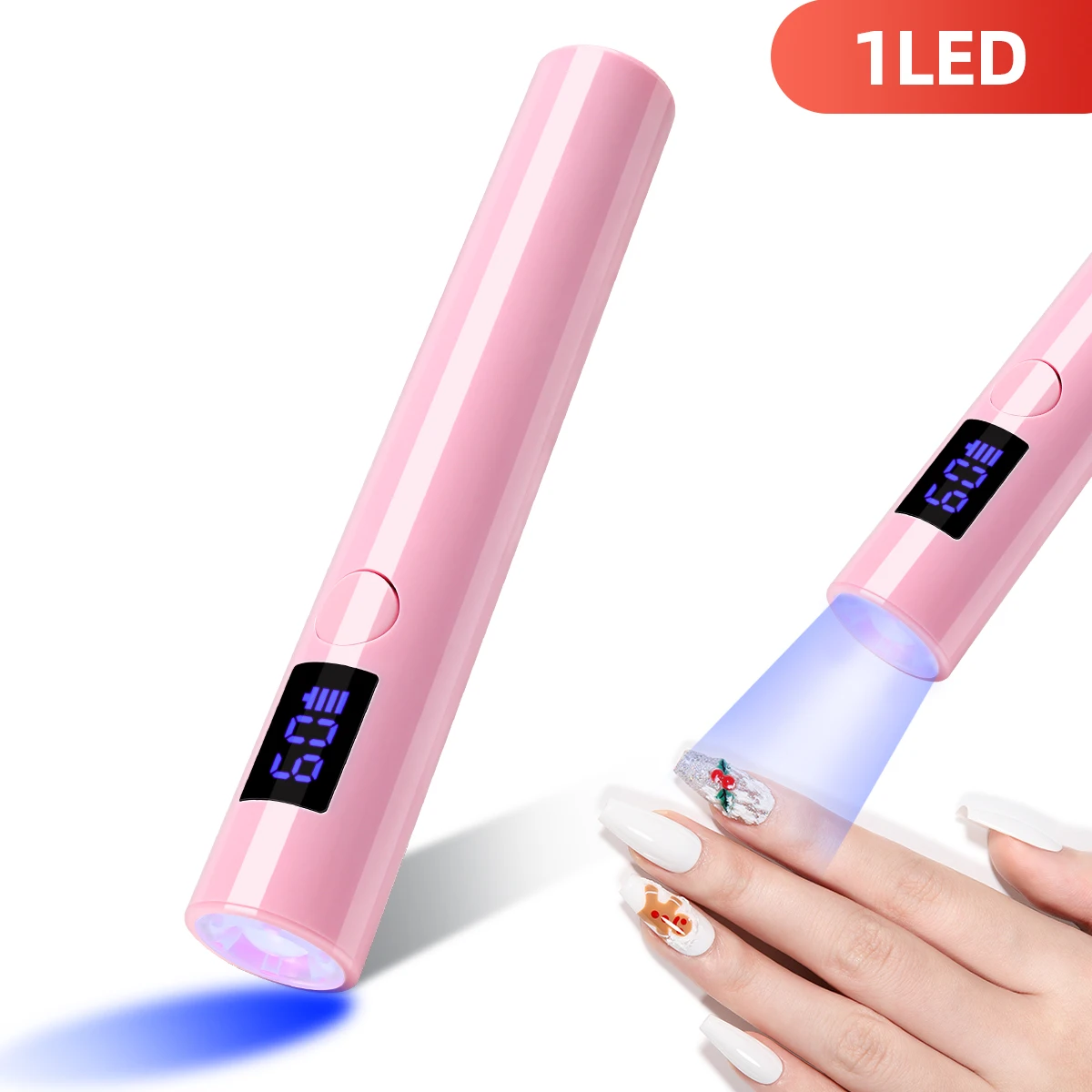 Mini portátil UV LED Nail Lamp, recarregável, portátil, Gel de secagem, sem fio, secador de unhas, Lanterna Pen