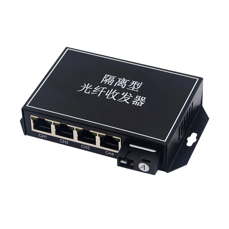 Gigabit Isolated VLAN Media Converter 20KM Single Mode Single Fiber 1 SC to 4 RJ45 Ethernet Fiber Converter