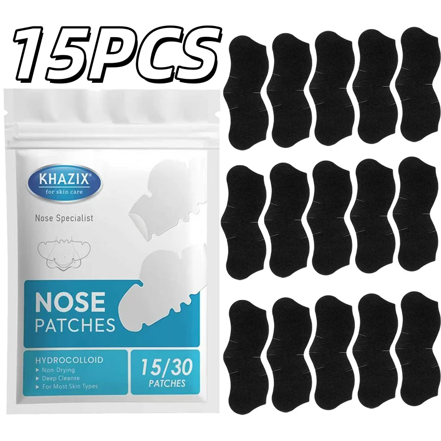 15PCS Black anti-allergy nasal patch, gentle and safe, deep cleansing, effectively controls oil, with strong adhesion.
