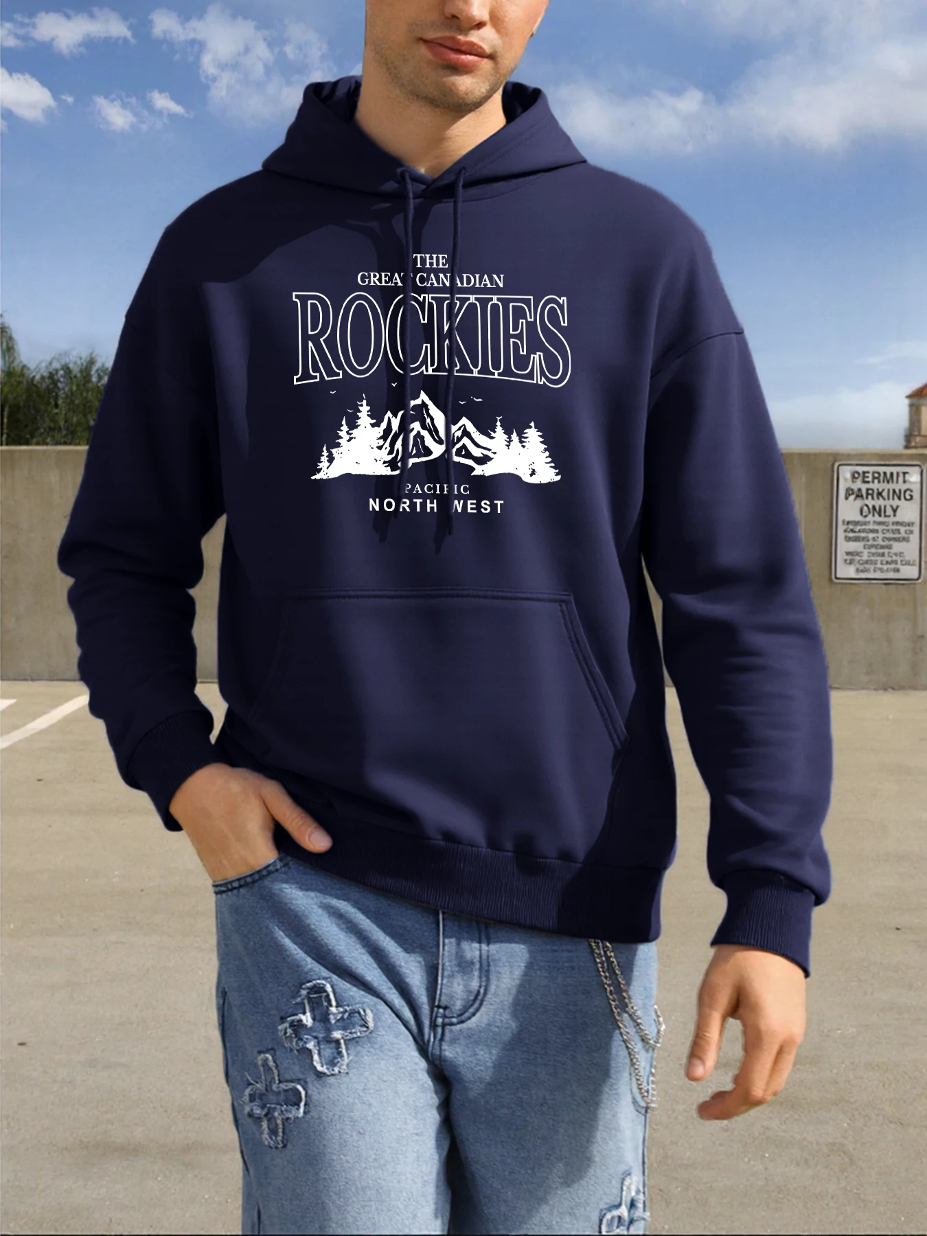 Canadian Rockies Pacific North West diseño hombre Sudadera con capucha moda Casual sudaderas con capucha Hip Hop Y2K ropa cómoda otoño Top