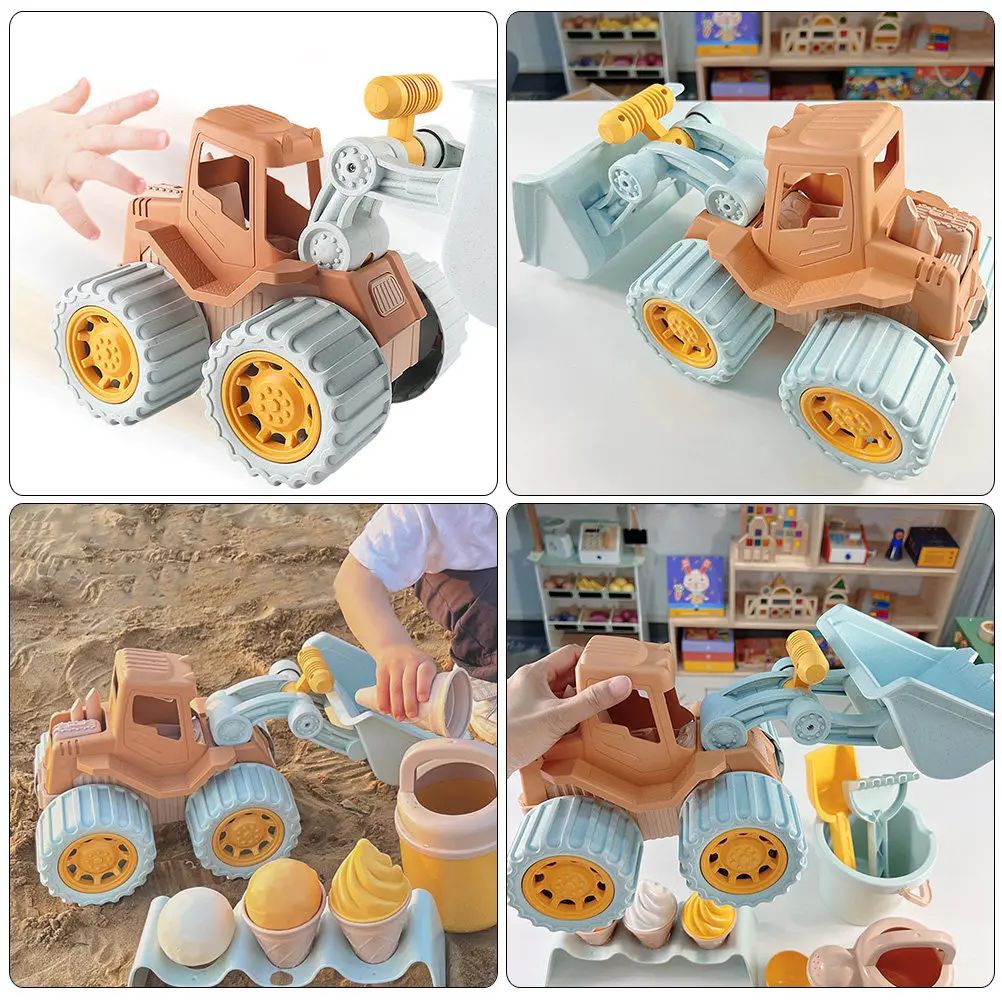 Kids Bulldozer Toy Set – Push Back Construction Vehicle for Toddlers, Educational Engineering Truck for Beach Play