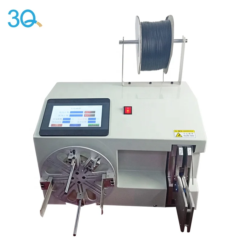 3Q  Touch screen Semi-Automatic Wire Cable Winding Coiling Tying Binding Machine