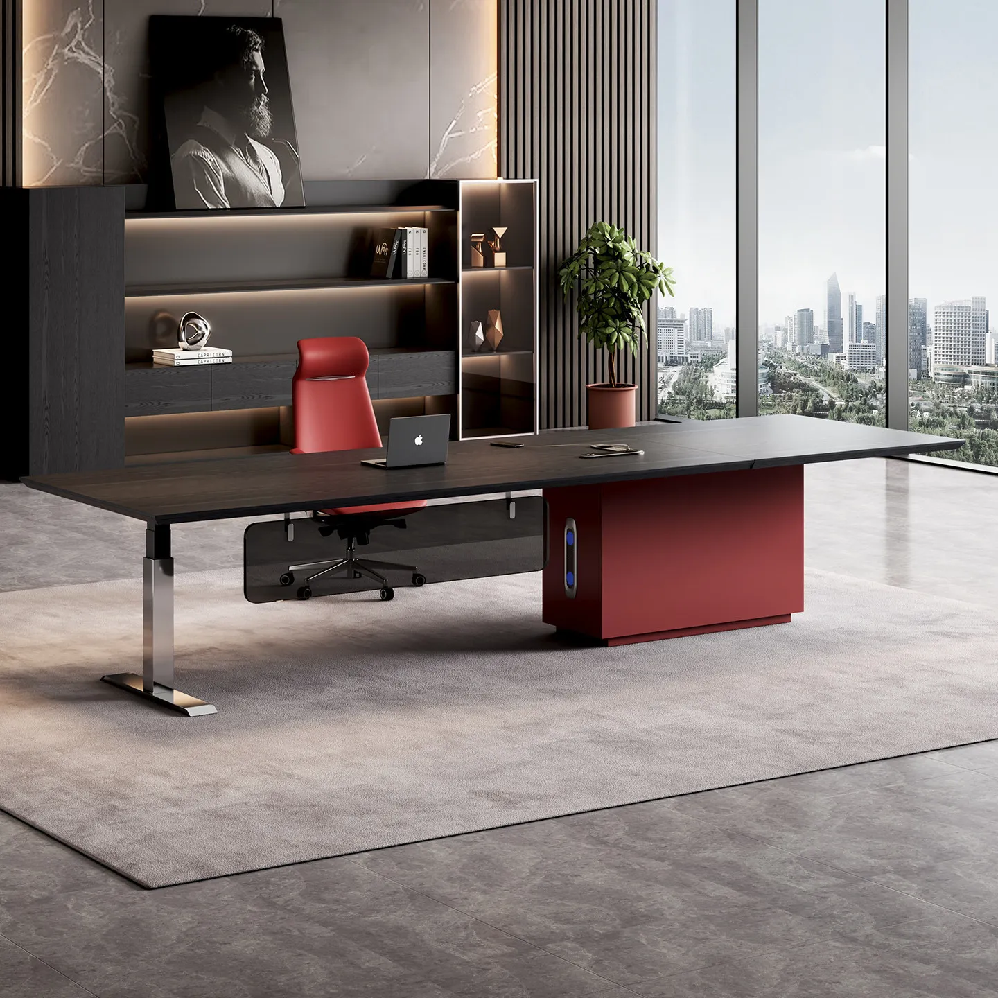 Manufacturer boss table simple modern intelligent electric lifting president table atmosphere high-end luxury standing desk