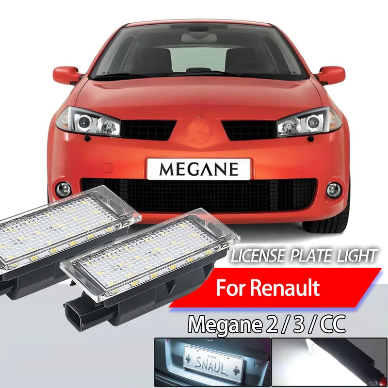 

2 шт. для Renault Megane 2 2002-2009 Megane 3 2008-2016 Megane CC 2010-2016 автомобильный светодиодный светильник номерного знака Canbus без ошибок