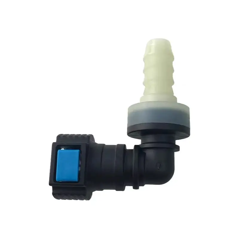 9.49 ID10 fuel line quick connector plastic 3/8 SAE 9.49mm elbow female connector fitting with one way valve 1pc