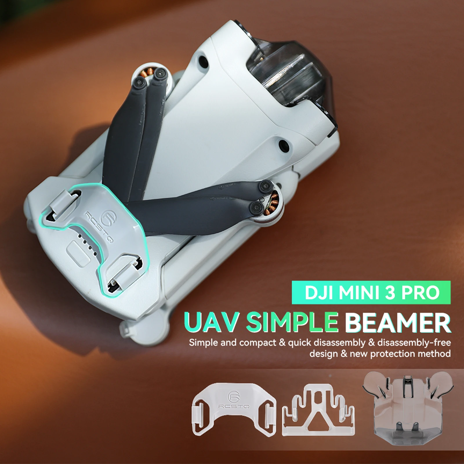 สําหรับ DJI Mini 3 Pro Drone ผู้ถือใบพัดคงที่ Stabilizers Buncher Props Beam Protector ฝาครอบเลนส์ Extended Landing Gear ฟุต