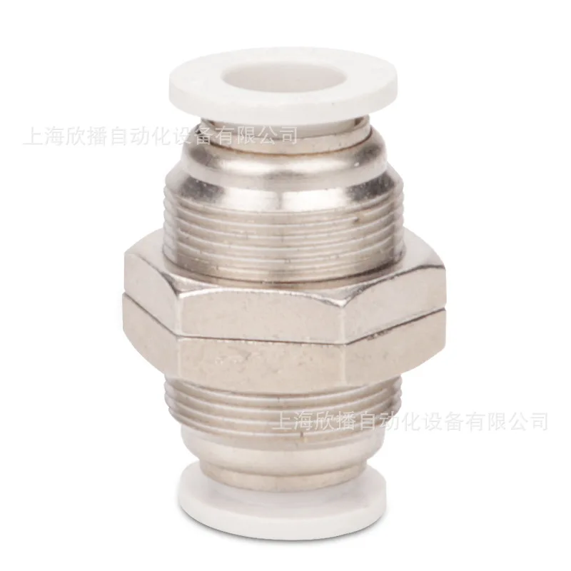 Pneumatic PM Bulkhead Straight Fittings Hose Connector 8/10/12mm Premium Type Plastic Push In Pipe Connection Air Quick Fitting