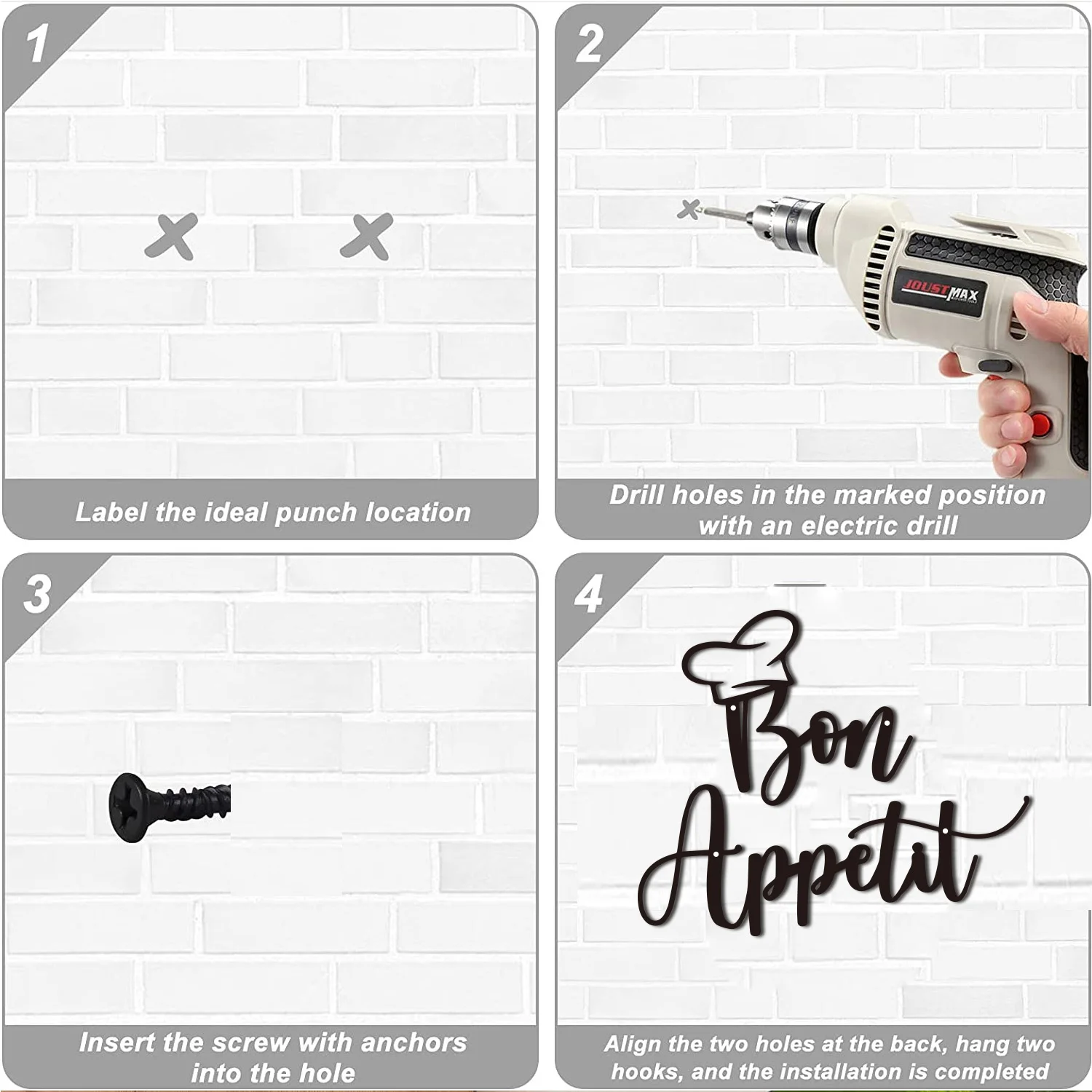 Bon Appetit Metal Wall Decor Black Modern Cute Bon Appetit with hat Metal Wall Art For Hanging kitchen signs wall decor
