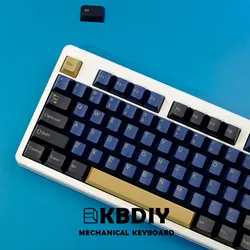 KBDiy 177 Keys/Set GMK Blue Samurai Keycaps for Mechanical Keyboard PBT Double Shot Cherry Keycap Profile ISO MX Switches Custom