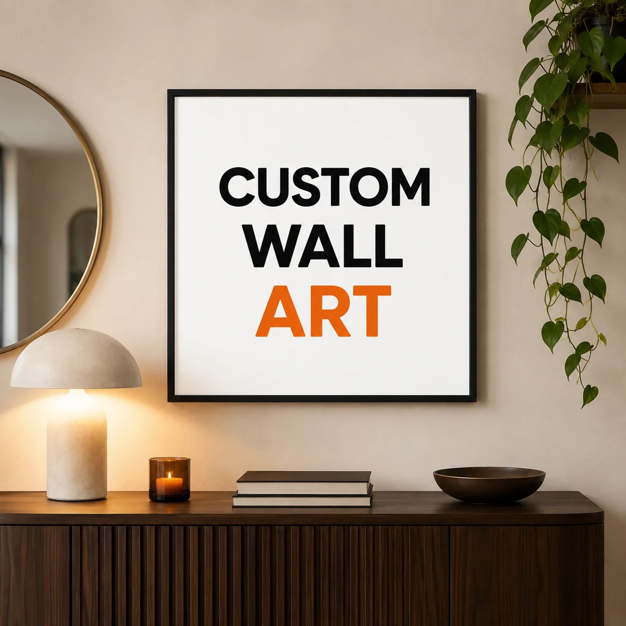 Custom Personalized Canvas Printing Wall Art Poster, Customizable Text Photo Logo Wall Print, Customized Gift For Family Friends