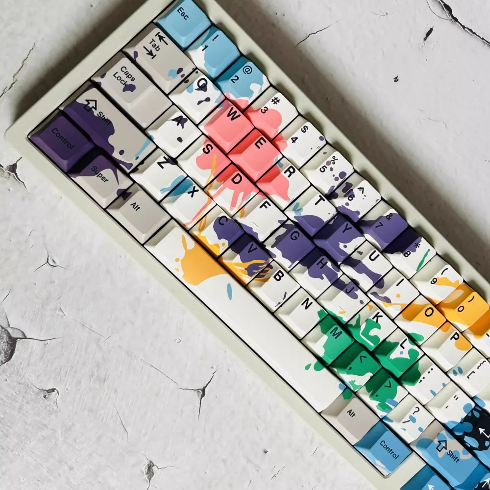 Colorful Graffiti Theme Keycap Set 149Keys PBT Custom Artist Cherry Profile Gaming KeyCap for Mechanical Keyboard Gift Lucky65V2