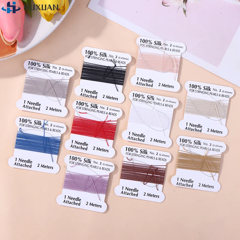 200cm 0.45mm 수제 천연 실크 코드 로프 비즈 실크 실 끝단 DIY 보석 제작용