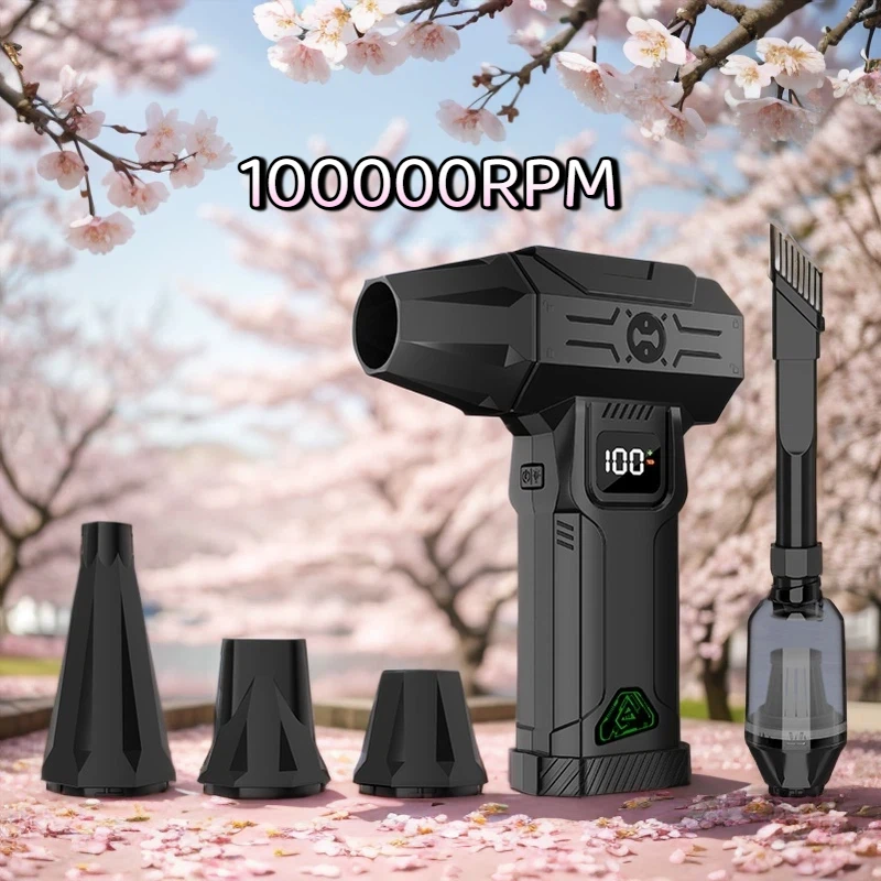 

Electric Air Blower 100000RPM Powerful Turbo Jet Fan 700G Wind Rechargeable Blower 5 Speeds Adjustable for Car/PC/Outdoor tool