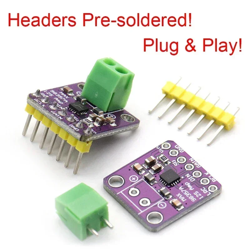 MAX98357 I2S Digital Audio Amplifier Module for Raspberry Pi Pico ESP32 Arduino, 3W Class D (Pre-soldered or Unsoldered)
