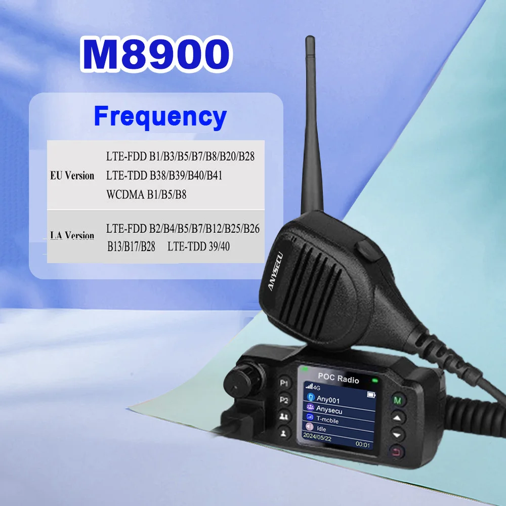 ANYSECU M8900 Android 5.1 Radio Jaringan 4G dengan WIFI GPS POC Radio Seluler Kompatibel dengan Zello atau Real-ptt atau GLOBAL-PTT