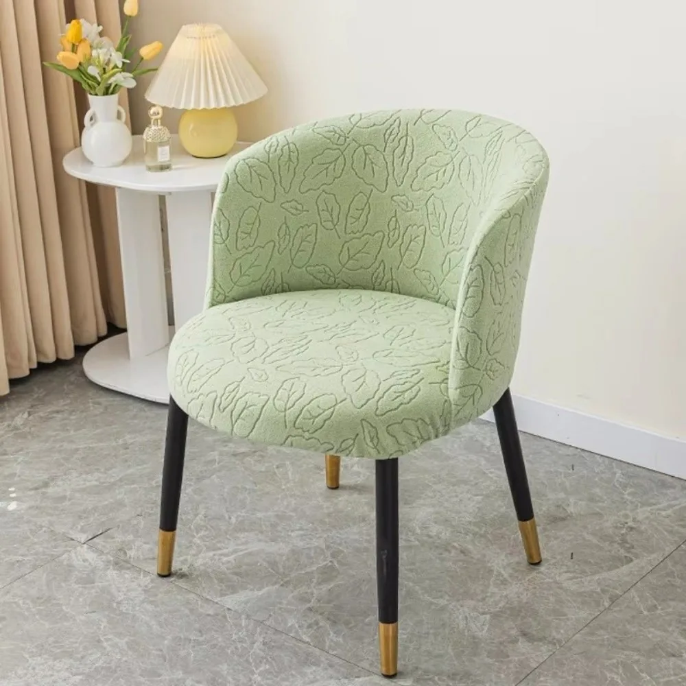 Nordic Elastic Curved Armchair Cover Arc-Shaped 3D Jacquard Chair Cover Dustproof Dining Chair Slipcover For Home Living Room