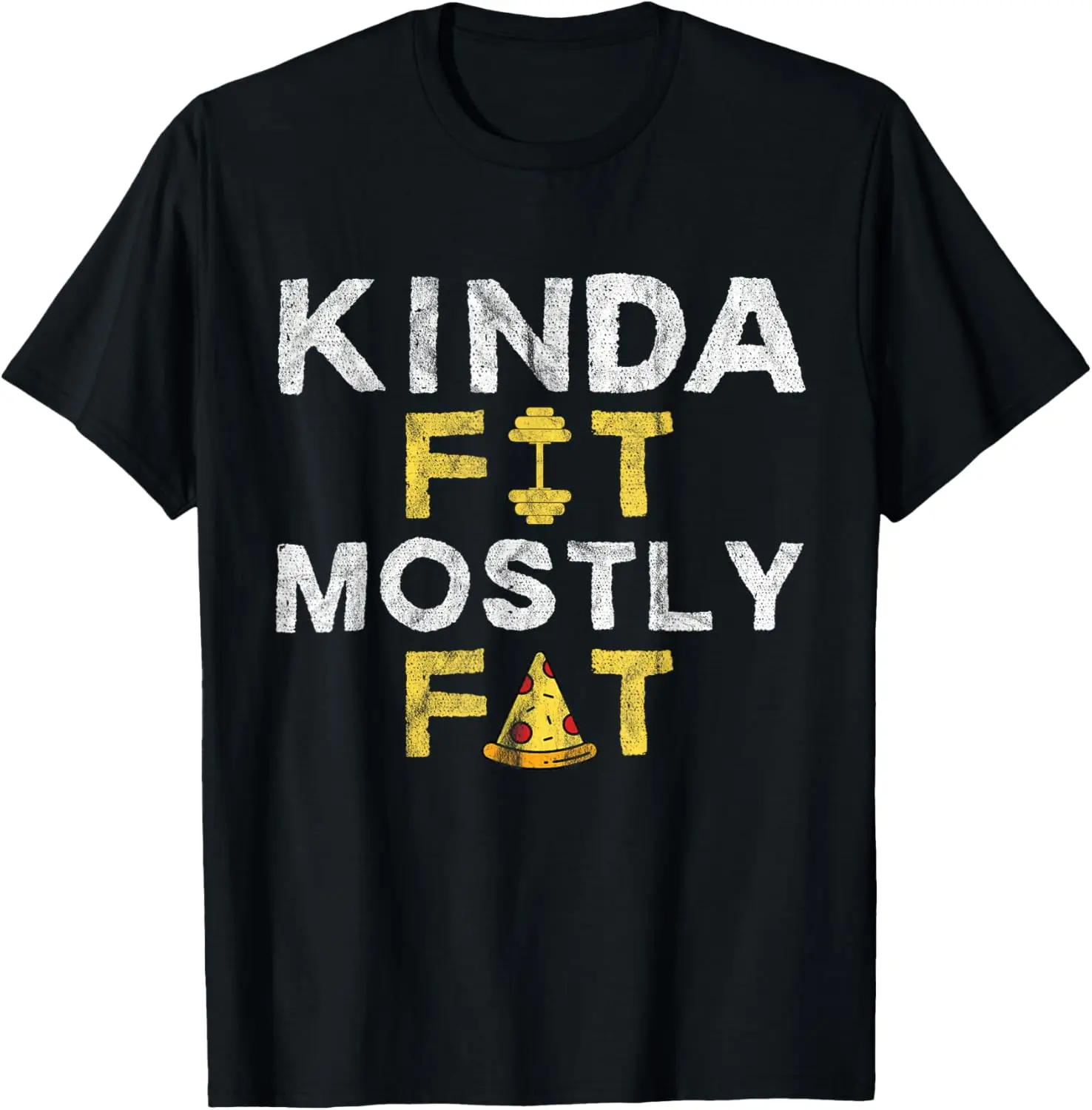 

Kinda Fit Mostly Fat — футболка для любителей тренировок с графикой для фитнеса
