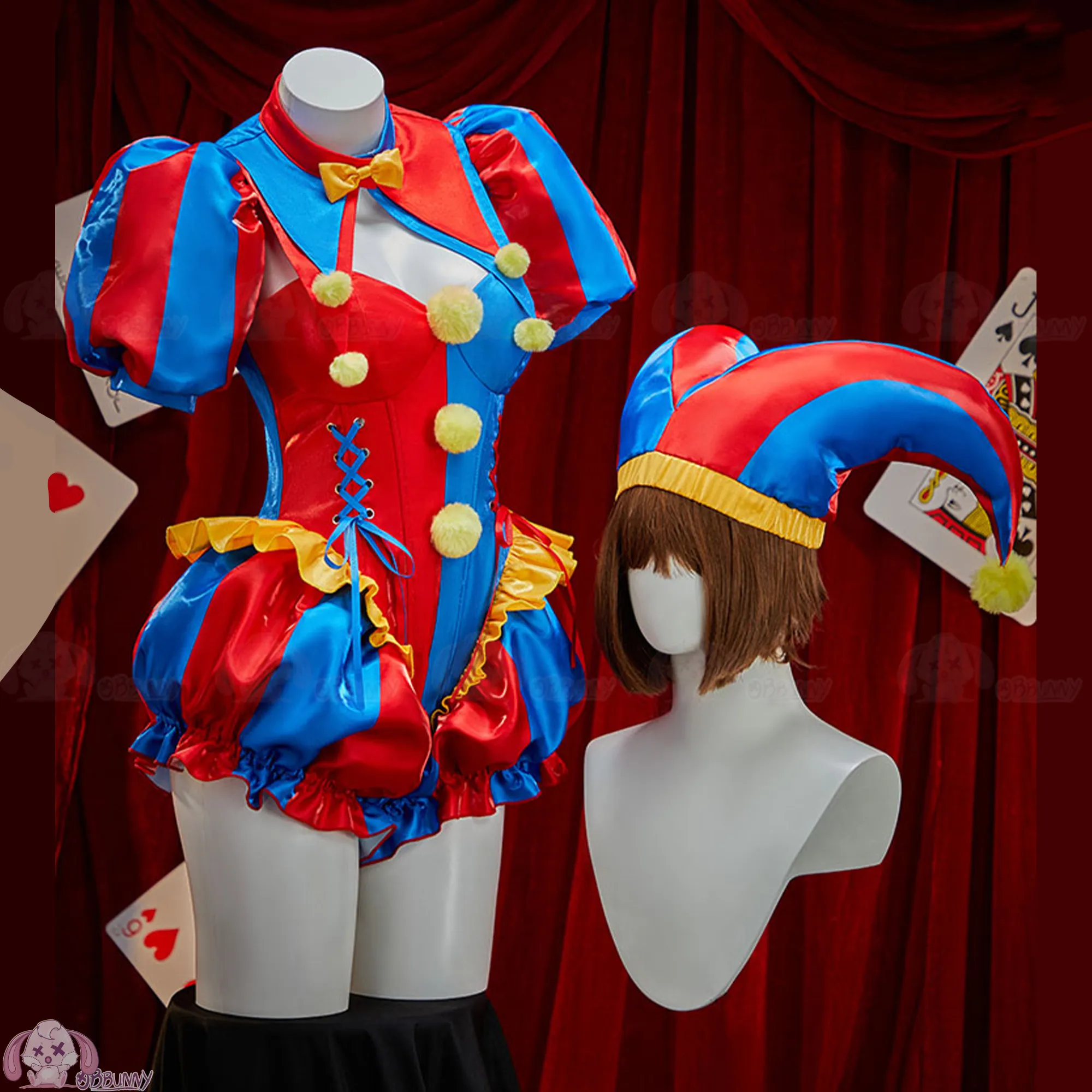 Disfraz de Cosplay de Pomni de circo Digital increíble, pantalones de calabaza de payaso, uniforme encantador, traje de juego de rol para fiesta de Halloween para mujer