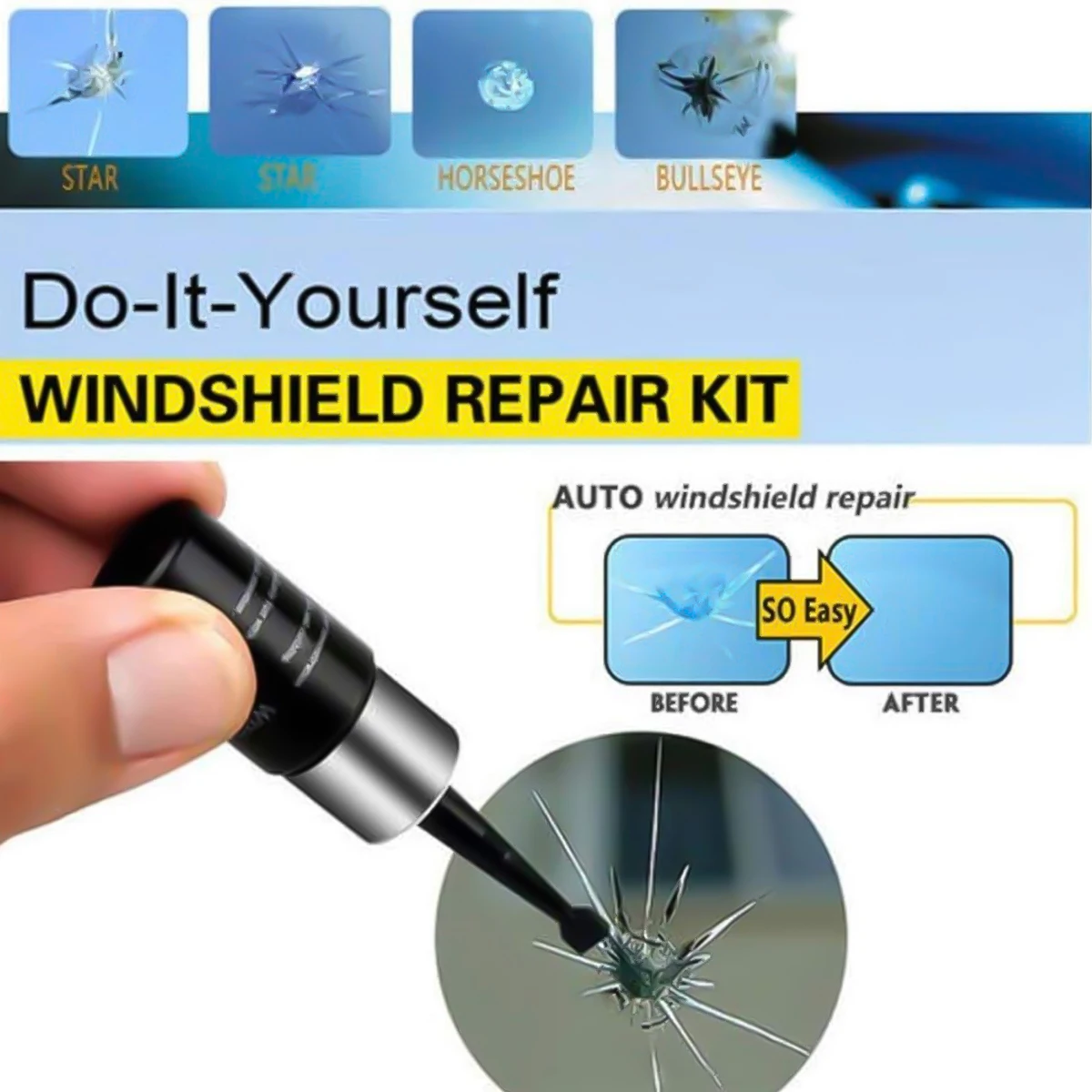 Car Glass Repair Window Cracks Gone Kit Remove Scratch Automobile Truck Motorcycles Broken Repair Windscreen Crack Recovery Set