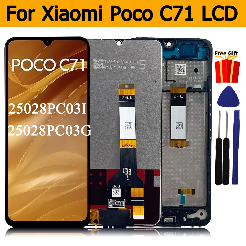 LCD for POCO C71 25028PC03I 25028PC03G Display Touch Screen